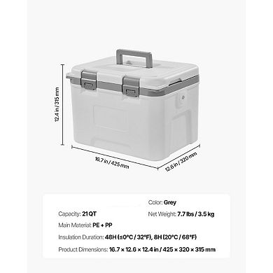 Portable 21QT Cooler for Drinks and Snacks, Lightweight with Top Handle