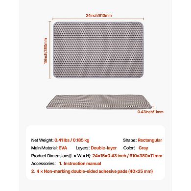 Double Layer Cat Litter Mat with Honeycomb Design for Litter Box Floor Protection