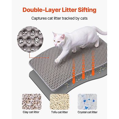 Double Layer Cat Litter Mat with Honeycomb Design for Litter Box Floor Protection