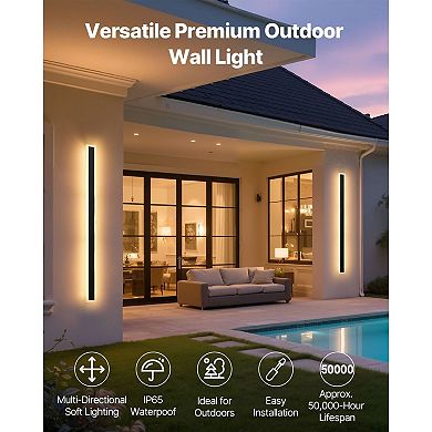 Set of 2 LED Outdoor Wall Mount Light for Front Door Patio Garage