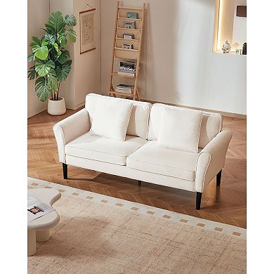 Velvet Two-Seater Loveseat, Soft High-Density Upholstery with Foam Support