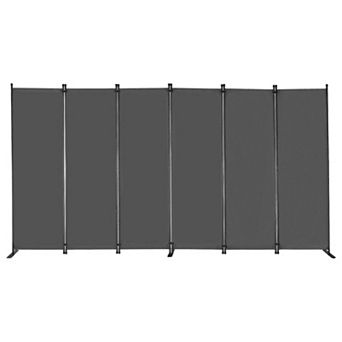 6 Panel Room Divider with Oxford Fabric and Iron Frame for Home or Office