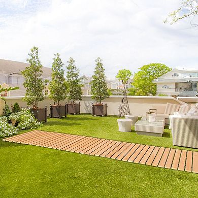 Cedar Wood Rollable Garden Walkway Non-Slip Rust-Resistant Wire for Patio Yard