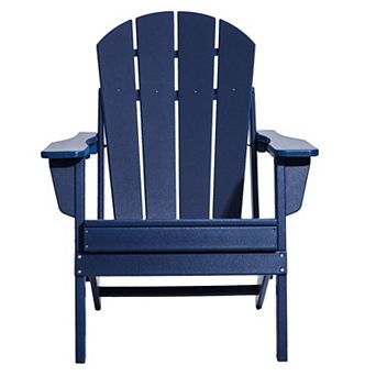 Foldable Adirondack Chair for Patio, Deck, Garden, Pool with Cup Holder