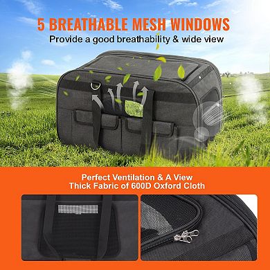 Pet Carrier Backpack with Wheels and Mesh Windows for Travel