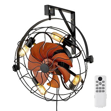 Wall Mounted Fan with Remote Control and Timer for Bedroom or Office
