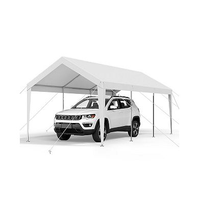 Outdoor Portable Garage Shelter for Vehicles, Steel Frame Carport