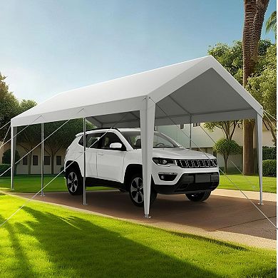 Outdoor Portable Garage Shelter for Vehicles, Steel Frame Carport