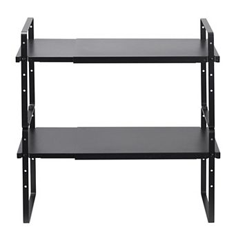 Adjustable Stackable Countertop Shelf Organizer for Kitchen, Bathroom, or Office