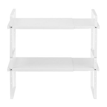 Adjustable Stackable Countertop Shelf Organizer for Kitchen, Bathroom, or Office