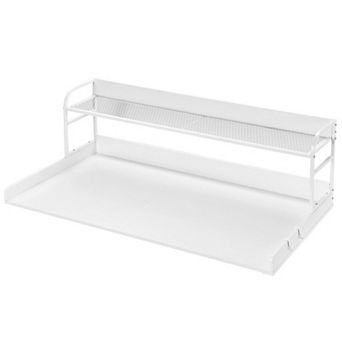 Washer Dryer Countertop with Storage Shelf and Side Hooks for Laundry Room