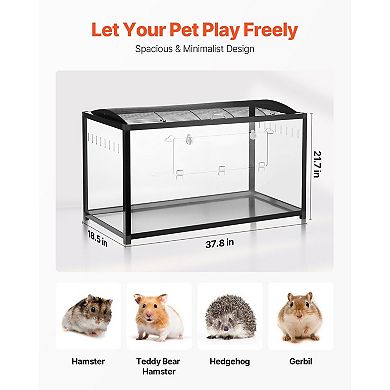 Small Animal Cage for Dwarf Hamsters with Transparent Panels