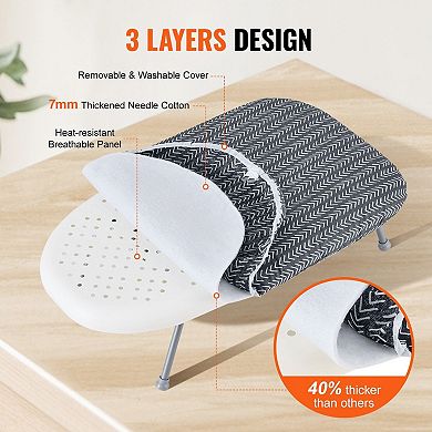 Tabletop Ironing Board with Heat-Resistant Cover, Foldable for Small Spaces