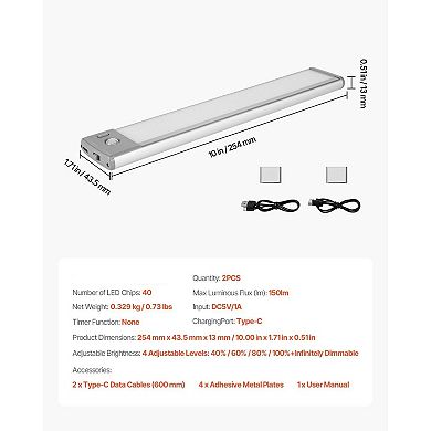 2 Pack Rechargeable Motion Sensor LED Lights for Indoor Use