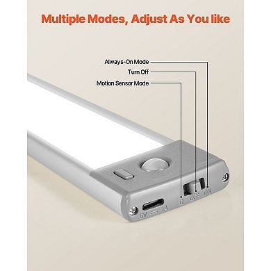 2 Pack Rechargeable Motion Sensor LED Lights for Indoor Use