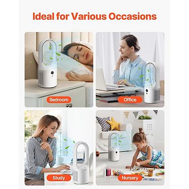 Portable Bladeless Desk Fan with 6 Speeds and LCD Display