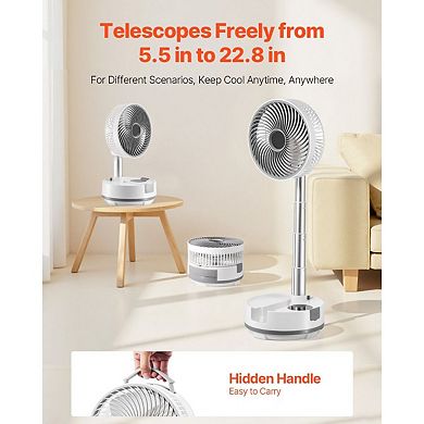 Rechargeable Camping and Patio Fan with Wide Oscillation and Carry Handle