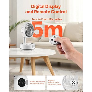 Rechargeable Camping and Patio Fan with Wide Oscillation and Carry Handle