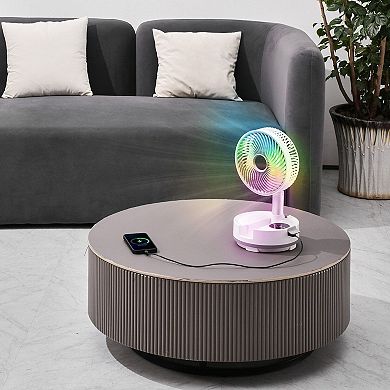 Rechargeable Camping and Patio Fan with Wide Oscillation and Carry Handle