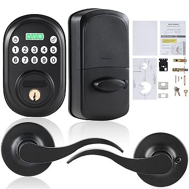 Password and Key Door Lock with Handle, Manual and Constant Open Modes