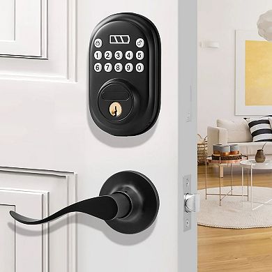 Password and Key Door Lock with Handle, Manual and Constant Open Modes