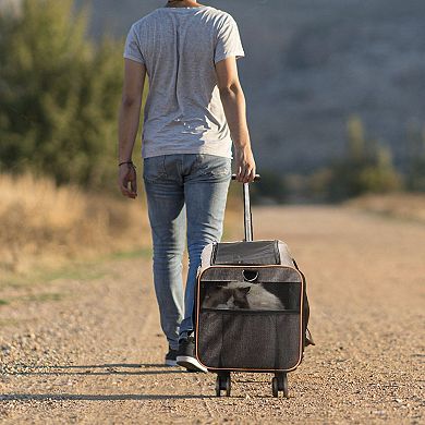 Portable Cat Carrier with Shoulder Straps, Backpack, and Rolling Wheels