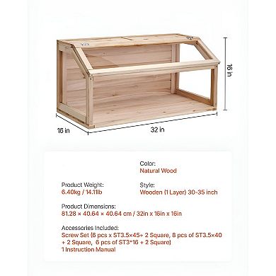 Dwarf Hamster Cage with Large Viewing Window, Removable Front Panel, Wood and Acrylic