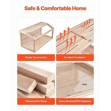 Dwarf Hamster Cage with Large Viewing Window, Removable Front Panel, Wood and Acrylic