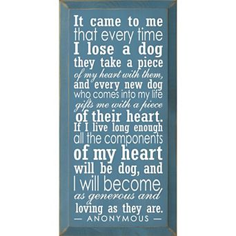 Dog Lovers Wood Wall Sign 9 x 18 Knotty Pine Rustic Quote for Home or Pet Area