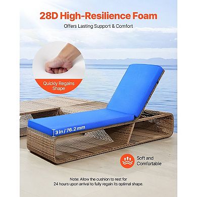 Outdoor Chaise Lounge Cushion Set Seat and Backrest Cushions