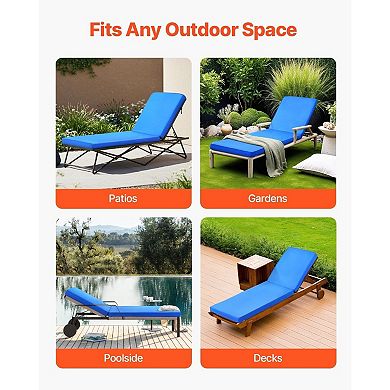 Outdoor Chaise Lounge Cushion Set Seat and Backrest Cushions