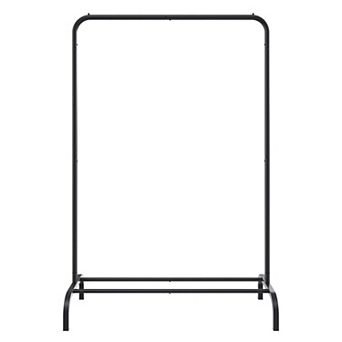 U-Shaped Clothes Rack with Hanging Rod and Bottom Shelf