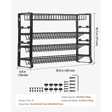Stackable Spice Rack Organizer with Adjustable Tiers for Countertop or Wall
