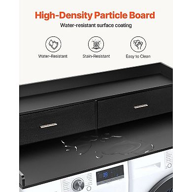 Washer Dryer Countertop 54-Inch Heat-Resistant with Hooks and Drawers