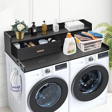 Washer Dryer Countertop 54-Inch Heat-Resistant with Hooks and Drawers