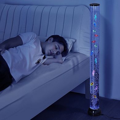 Sensory Floor Bubble Tube Lamp with Jellyfish and Quiet Pump