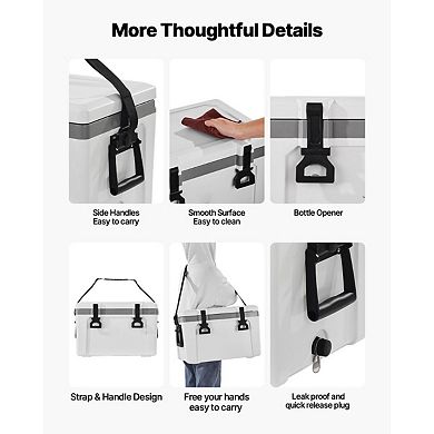 Portable Cooler for Drinks and Snacks, Lightweight with Carry Handles