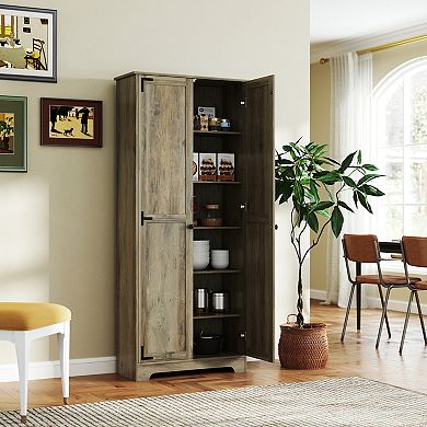 HOMCOM 72inch Farmhouse Pantry Cabinet, Tall Storage Cabinet