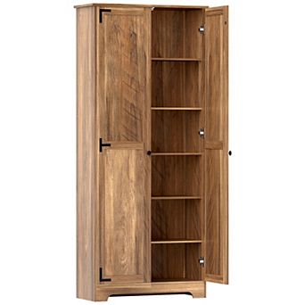 HOMCOM 72inch Farmhouse Pantry Cabinet, Tall Storage Cabinet