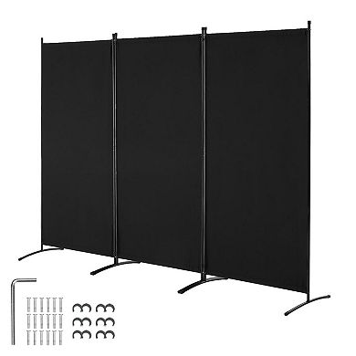 3-Panel Room Divider with Oxford Fabric and Iron Frame for Privacy and Separation