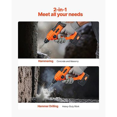 Cordless Rotary Hammer Kit with Battery, Charger, and Carrying Case