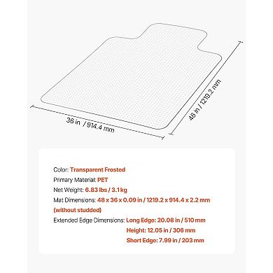 Chair Mat for Low-Pile Carpet, Waterproof Smooth Surface
