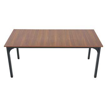 Rectangular Dining Table with Laminate Top and Metal Frame