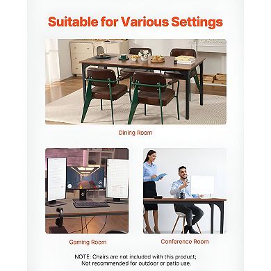 Rectangular Dining Table with Laminate Top and Metal Frame