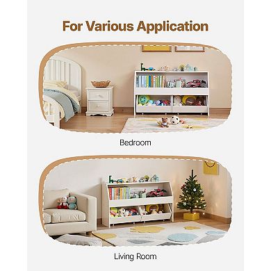 Modular Storage Organizer with 3 Compartments and Top Shelf