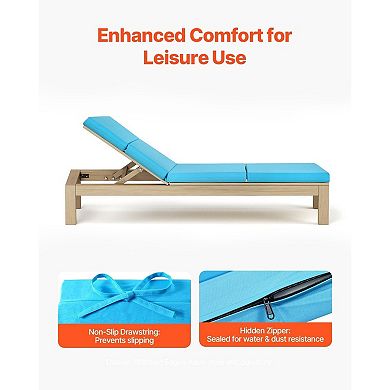 2-Piece Outdoor Chaise Lounge Cushion Set Lake Seat and Back Cushions