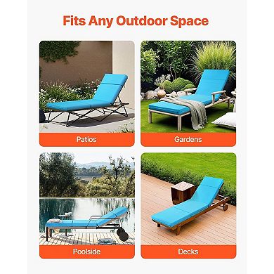 2-Piece Outdoor Chaise Lounge Cushion Set Lake Seat and Back Cushions