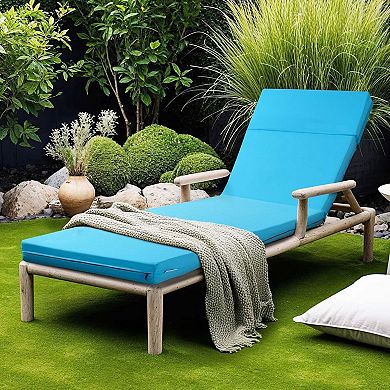 2-Piece Outdoor Chaise Lounge Cushion Set Lake Seat and Back Cushions