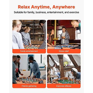 Table Soccer Foosball Table with Rubber Shock Absorbers and Smooth Rods