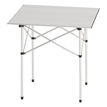 Portable 24 Person Camping Table with Aluminum Alloy Frame and Roll-Top Design